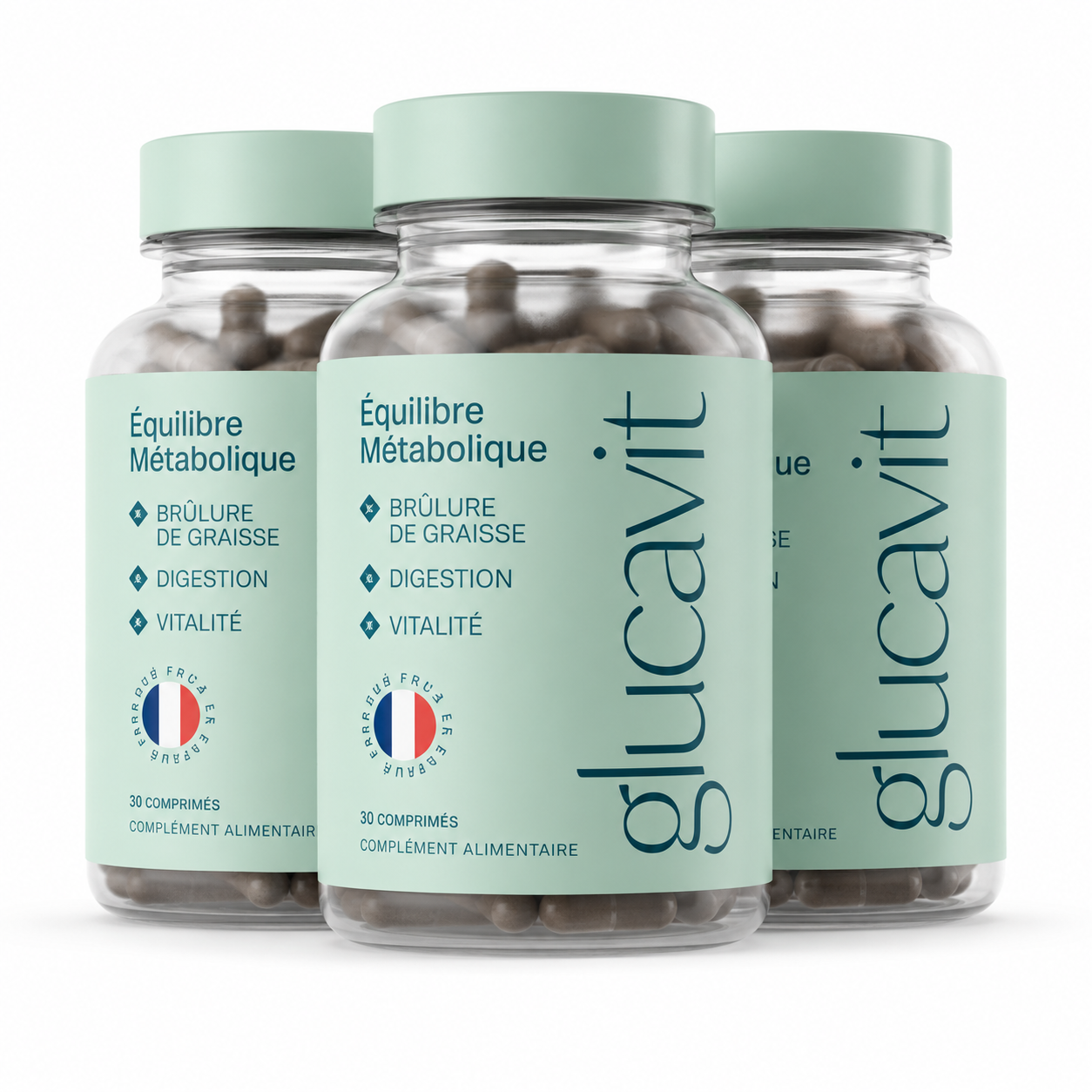Flacons Glucavit — Équilibre Métabolique, complément alimentaire